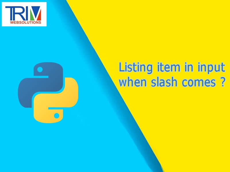 Listing item in input when slash comes in python ?