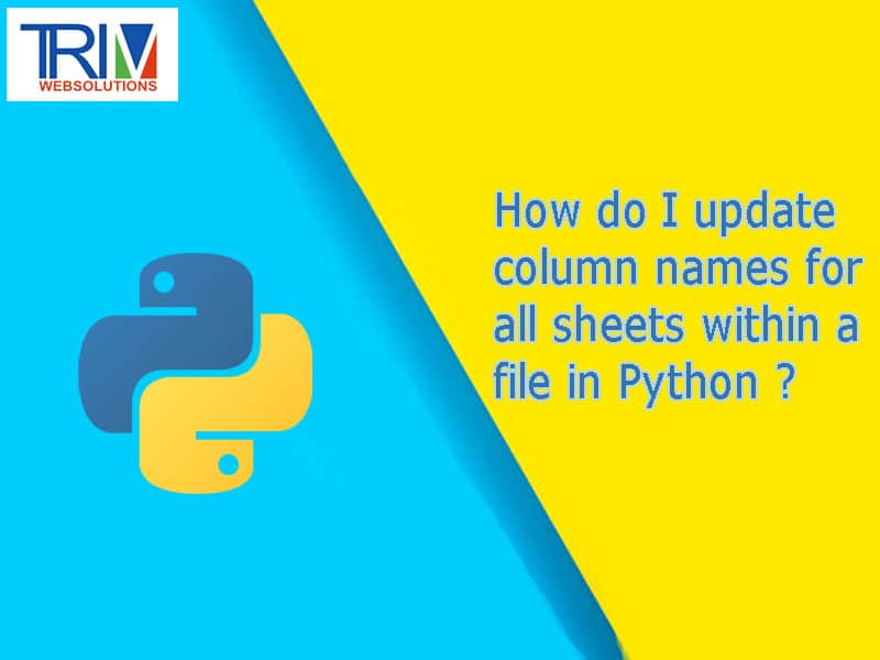 How do I update column names for all sheets within a file in python ?