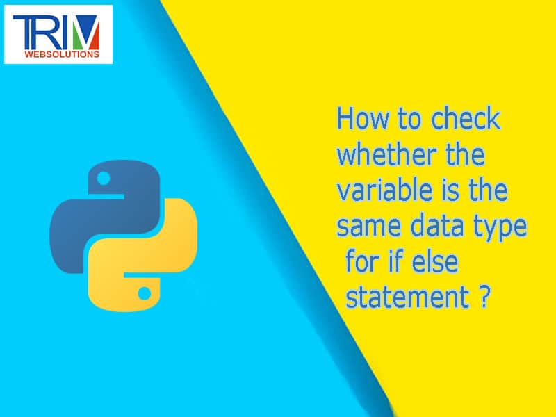 How to check whether the variable is the same data type for if else statement in python ?